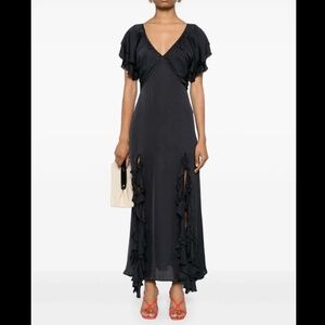 Rebla Tiered Sleeve Ruffle Maxi Dress